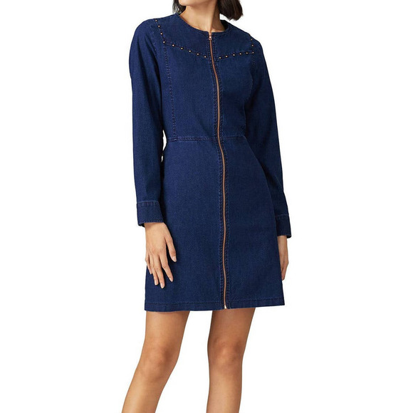 See by Chloe Stormy Night Dress Denim Long Sleeve Blue Size 8 - Picture 1 of 14
